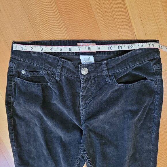 Vintage Y2K black‎ corduroy flared jeans bootcut bedazzled back pockets low rise - Picture 13 of 14